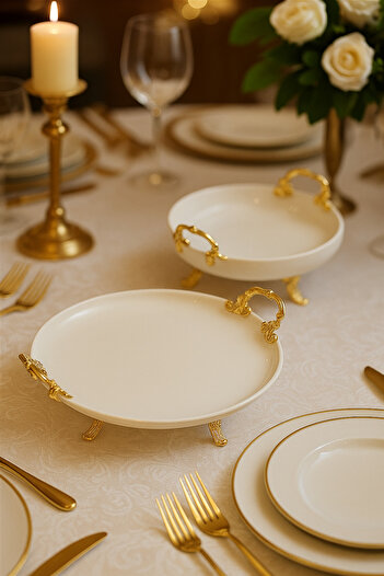 Sillage Home 2-Piece Porcelain Presentation Set – 27 cm Plate & 24 cm Bowl, Presentation Dish