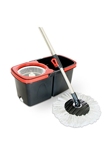 OEM Rotating mop set with bucket, microfiber material, with drain plug,for indoors, 8 l capacity