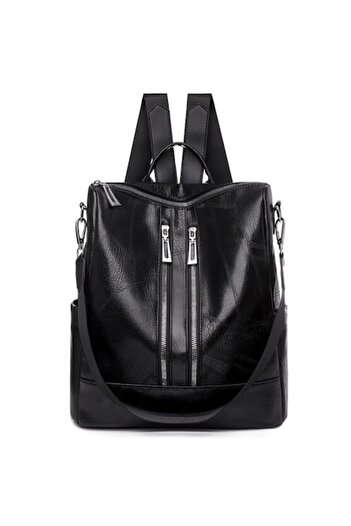 FREELAND - Women's backpack, bag type, B898, Ecological leather, Black