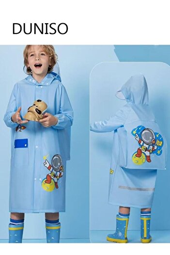 fun zone DUNISO Raincoat For Kids Portable EVA Rain Coats With Bag Cover Reusable Rain Poncho with Hood and S