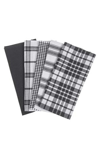 SHOPIENS Black White Gray Towels for Glasses 58 x 39 cm - 5 pcs