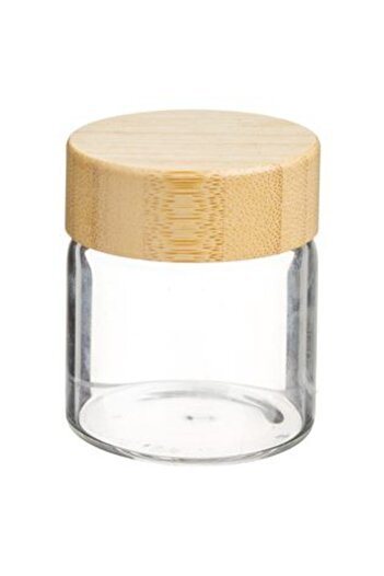 SHOPIENS Glass Jar with Bamboo Lid 60 ml