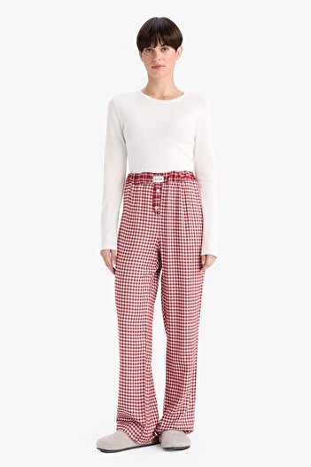 DeFacto Regular Fit Long Checkered Pajama Bottoms-Fall in Love G0367Ax25Au