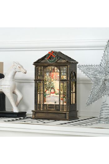 Generic Christmas Snow Globe Lantern | Snowman Scene, Musical, Glittering, Battery Operated
