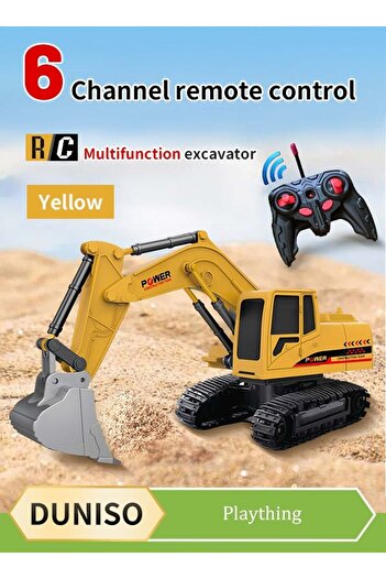 fun zone DUNISO Remote Control Excavator Toy, engineering vehicle excavator electronic toy, alloy simulation
