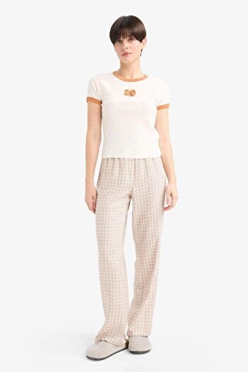 DeFacto Regular Fit Long Checkered Pajama Bottoms-Fall in Love (25 Au)