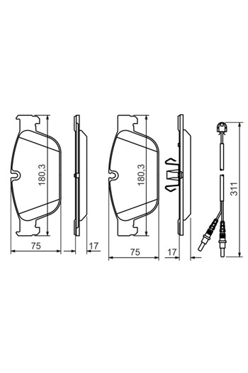 Bosch Brake pad set disc brake DS DS 5 (KF_) 2015-2018