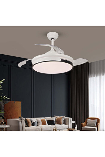 RFAN Chandelier with fan, ESC-410YY WH+BK, modern design, White