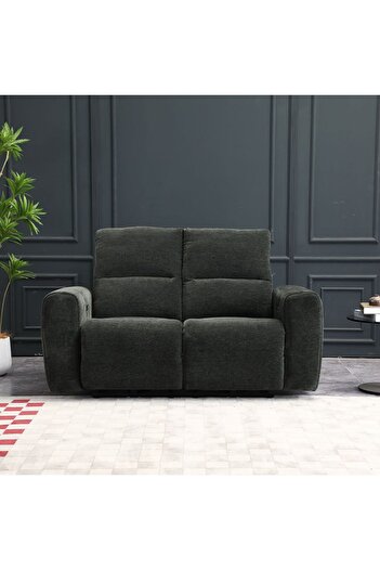 Danube Home Quantum 2 Seater Fabric Power Motion Recliner - Grey, Plywood + LVL, Comfortable & Stylish