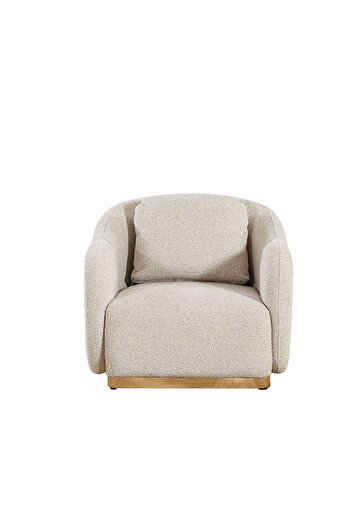 Danube Home Olle 1-Seater Fabric Sofa - Beige, Solid Wood, Plush Cushioning, 2-Year Warranty, Cozy Design