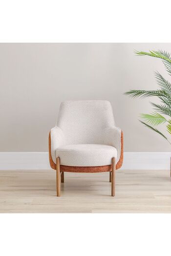 Danube Home Olivia 1 Seater Fabric Sofa - Beige, Stylish Wood Frame, Comfortable & Durable, 2 Years Warranty