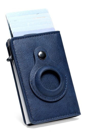 Ti cardholder slot airTag albastru