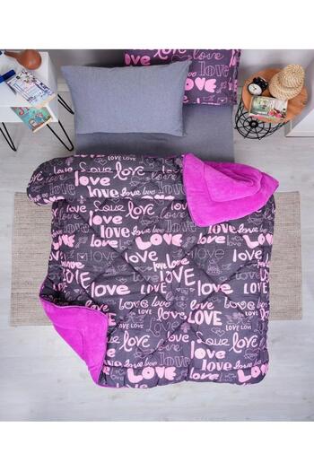 Arma Concept Single Luxury Double-Sided Puffy Patterned Wellsoft Quilt 155X215 + 1 Pillowcase
