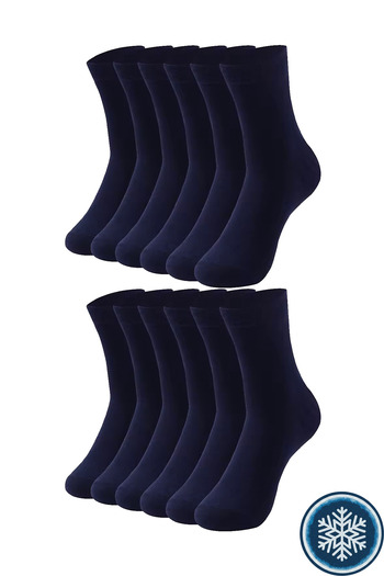 HRN Textile 12-Pack Men's Cotton Warm Winter Long Socks with Towel Inside