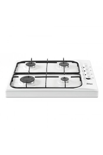 Zilan 4-burner gas stove White ZLN-1518, Side knobs, Enameled