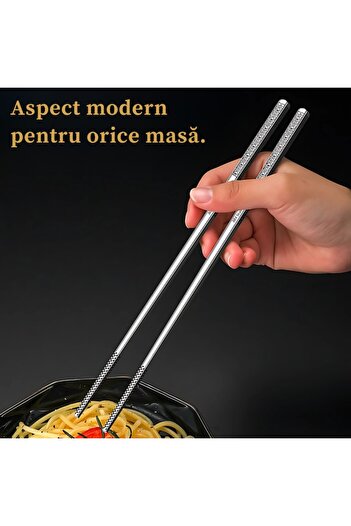 PRIMEDEO Set of 5 premium traditional Chinese chopsticks, PRIMEDEO®, stainless steel, waterproof