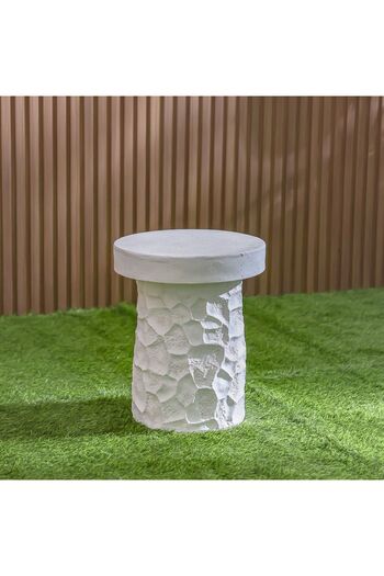 Danube Home Multi-Color Pillar MGO Side Table for Outdoor & Garden - Stylish Garden Ornament, 40.5"