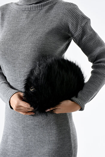byFOX Fashion Plush Small Size Crossbody Shoulder Bag with Snap Closure and Zipper Closure Width: 18cm Length: 13cm Bottom: 5cm