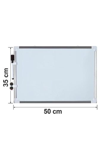 MARKQ Magnetic Whiteboard 35x50 cm – Dry Erase Silver Frame Board for Office, School & Home Use