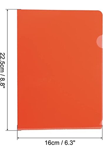 MARKQ A4 Plastic File L-Type Folder Clear Project Pockets Document Sleeve for Office, Red (Pack of 12)