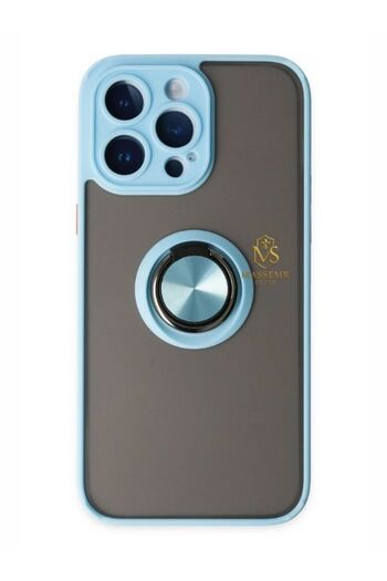 Massemr iPhone 14 Pro Case with Ring Transparent Silicone Cover with Magnetic Stand Luxury Premium Shock-Absorbing Protection