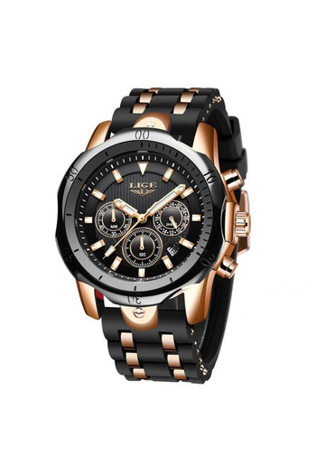 Lige Men's Watch Casual Quartz Silicone
