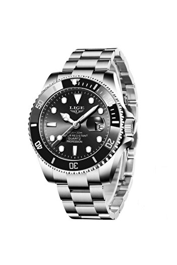 Lige Men's Watch Fashion Business Luxury Quartz Stainless Steel