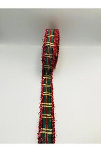 DUCK HOBY 5 Meters. Christmas Ribbon 2.5 cm Red Fringed Woven Christmas Ribbon Decoration Christmas New Year Ornament