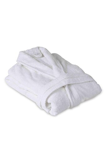 Truva Grup Set of 3 Truva Reusable Robes – 2 Adults + 1 Child – 100% Cotton – Universal Sizes – White