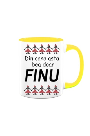 OEM Personalized mug with message: 'Only Finu drinks from this cup', Betaprint, traditional model, white wi