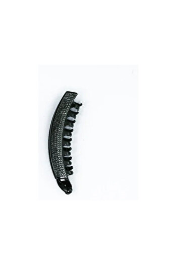 OEM Set of 12 Black Banana Clips with Rhinestones, 2x2.5x13cm