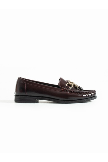 ALEMDAR AYAKKABI Grove Burgundy Buckle Detail Women's Loafer