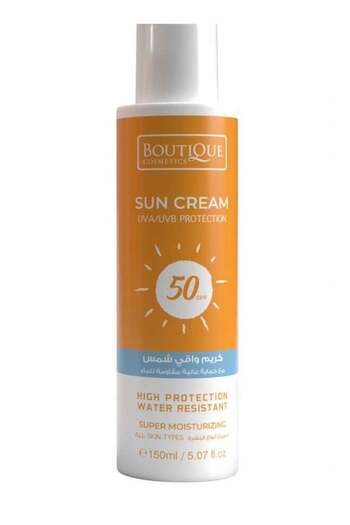 Boutique Sunscreen Cream SPF 50 with High Protection and Water Resistant for All Skin Types 150ml