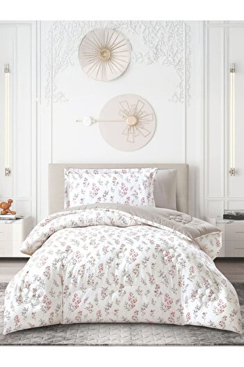 Donetella 4-Piece Cotton King Comforter Set 170x230cm – 350 GSM Fill, Elegant Print