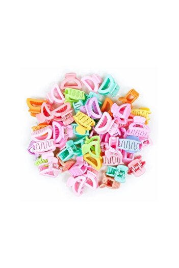 OEM Set of 50 hair clips, geometric, multicolor, 2x2.3x2.3cm