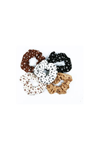 OEM Set of 12 XL hair elastics, Monogram pattern, multicolor, 12cm