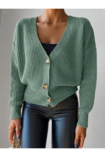 Silerra Women's long sleeve button detail knit blouse