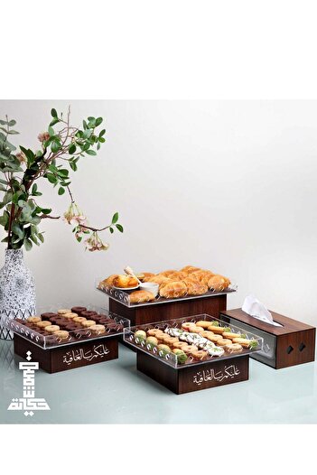 Story of candle Brown color buffet tables package It comes with an Arabic phrase