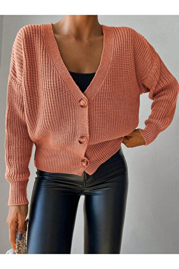 Silerra Women's long sleeve button detail knit blouse