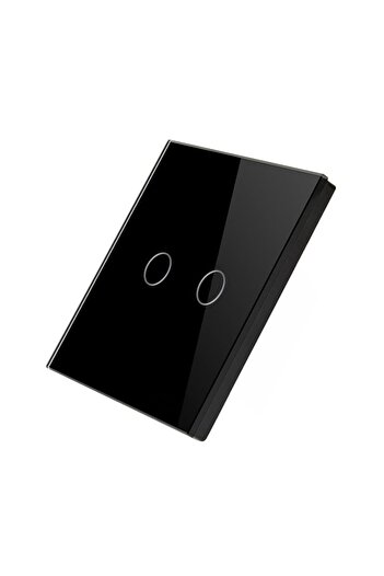 Bingoelec Ladder/crosshead switch, 2 touch buttons, tempered glass, with LED indicator, Black