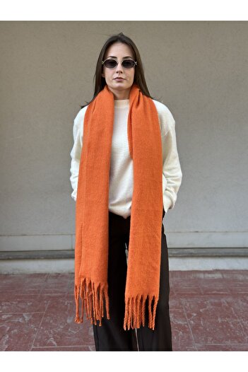 novon Klein Soft Touch Tassel Detailed Wool Textured Premium Fringed Scarf (195 X 45 cm)