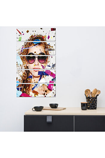 Generic Wall panel - Woman artwork - 30025 - divided into five equal pieces