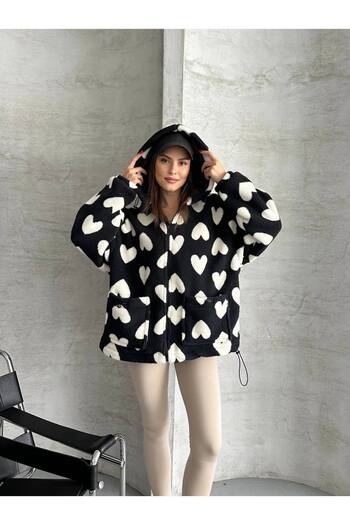 asur boutique Asur Boutique Women's Hooded Lamb Model Standard Size (36-42) Coat