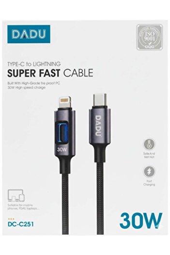 Generic DADU DC-C251 Super Fast Charging Cable, 30W USB-C to Lightning