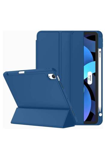 Generic SmartGrist Navy Blue Slim Stand Case for iPad Air 13-Inch M2 (2024) – Smart Shell with Touch ID, A