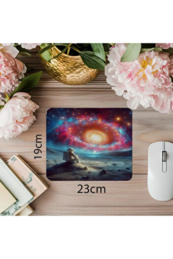 Wisdom Rain Surreal Galaxy Observation Mouse Pad - 19X23 cm 2 mm Rectangle Imported Printed Mouse Pad