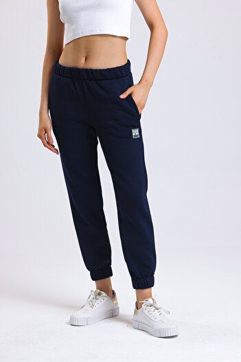 MELA ROSSA Women's Burgundy Pocketed 3 Thread Ribbed Sweatpants