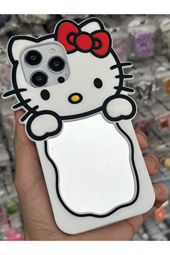 EDELFU Mirror Kitti Pattern Soft Dough Phone Case Compatible with iPhone 14 Pro Max and 13 Promax
