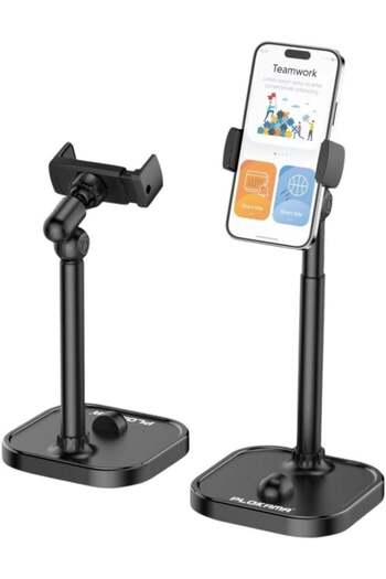 Generic Plokama DT-80 Tabletop Phone & Tablet Holder – Adjustable 360° Rotating Stand for Hands-Free View
