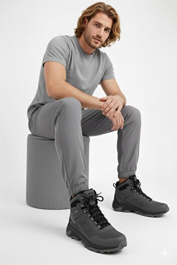 Slazenger Premium Series İthl Outdoor Ανδρικά Αδιάβροχα Παπούτσια Lifestyle Wp Μπότες Γκρι καπνιστό